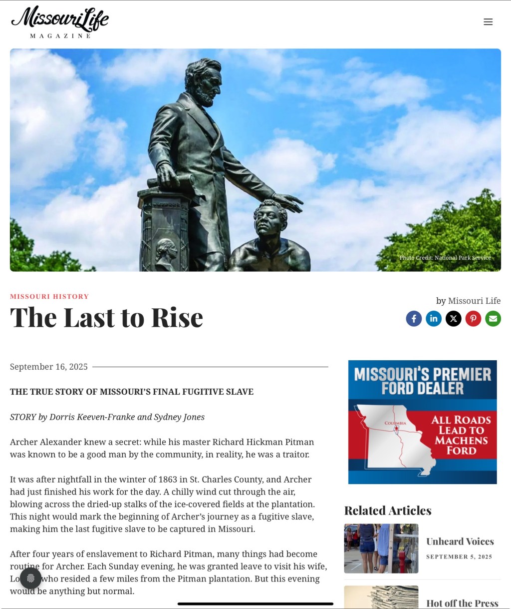 September is National Underground Railroad Network to Freedom month